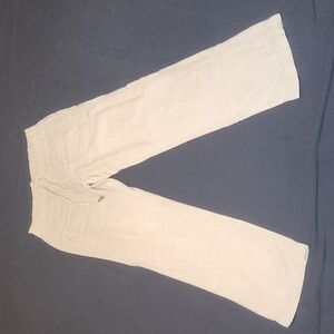 Christopher & Banks Tan Linen Pants with Straight Leg Size 8